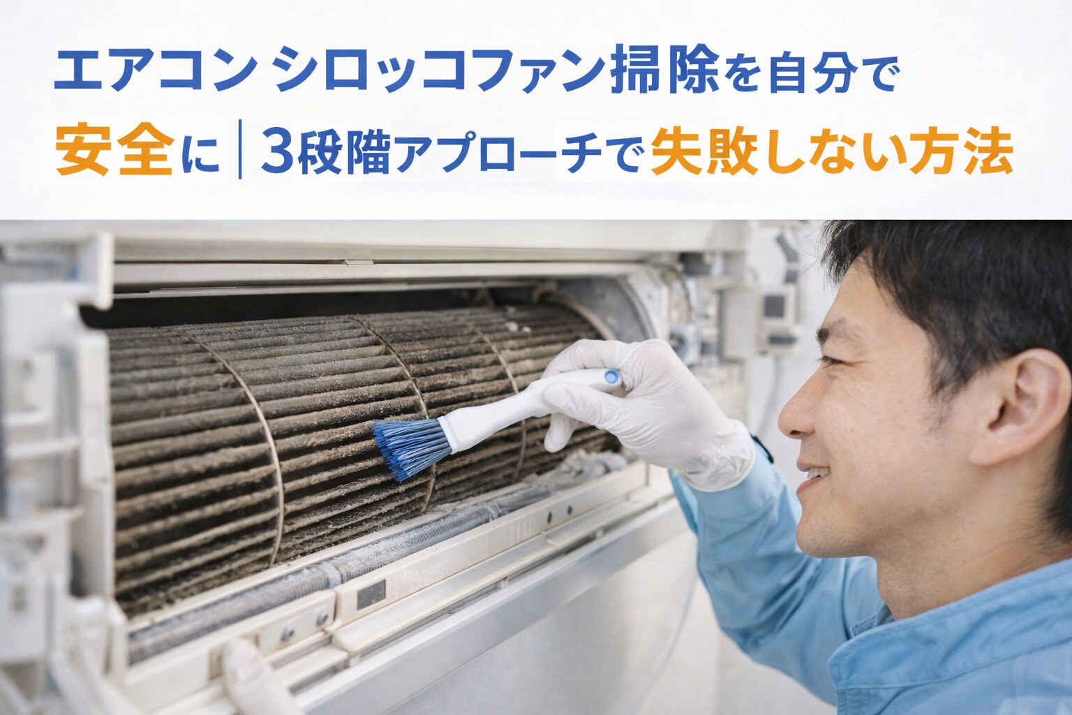エアコン シロッコファン掃除を自分で安全に｜3段階アプローチで失敗しない方法